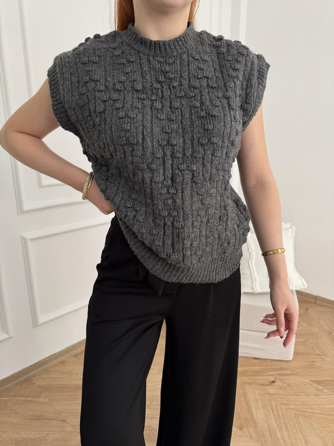 Ponpon Süveter Antrasit