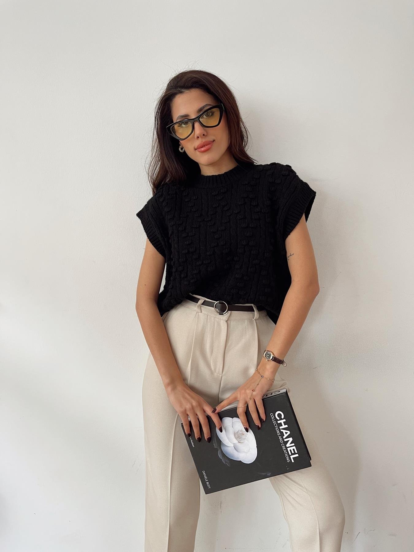 Ponpon Süveter SİYAH