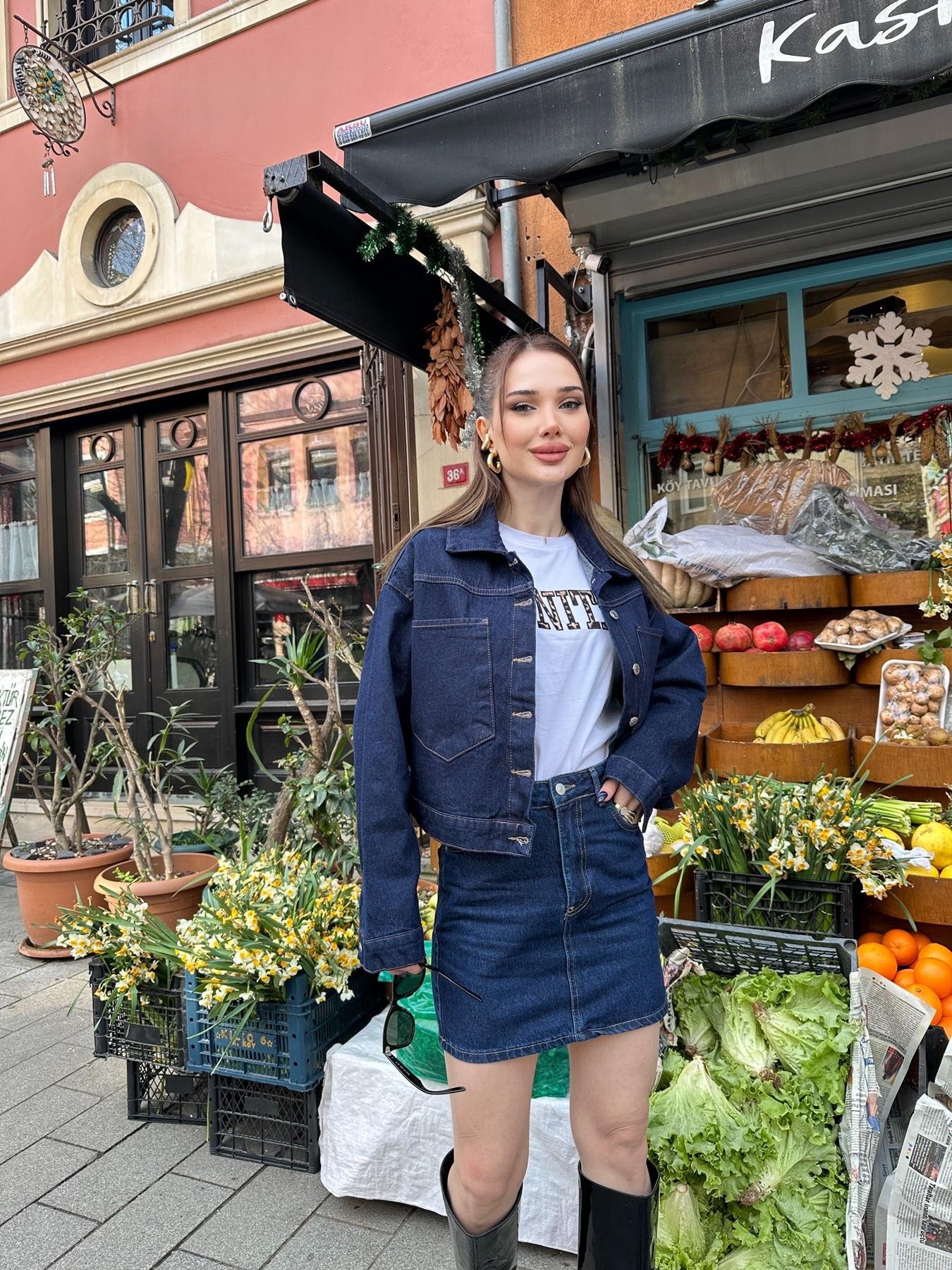 Raw Yıkama Ceket LACİVERT