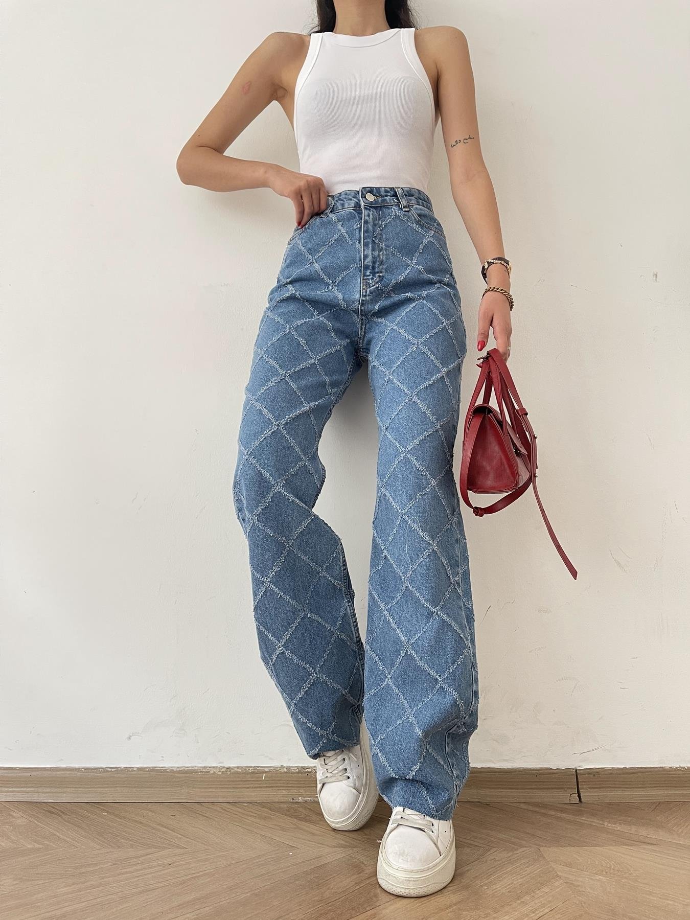 Saçaklı Jean MAVİ