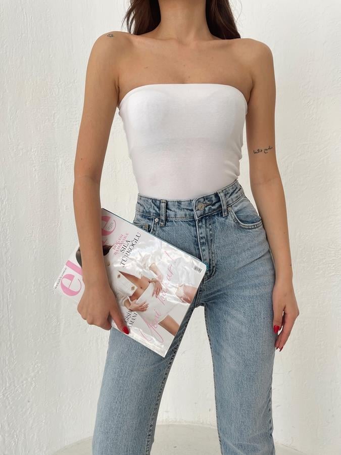 Straplez Büstiyer BEYAZ