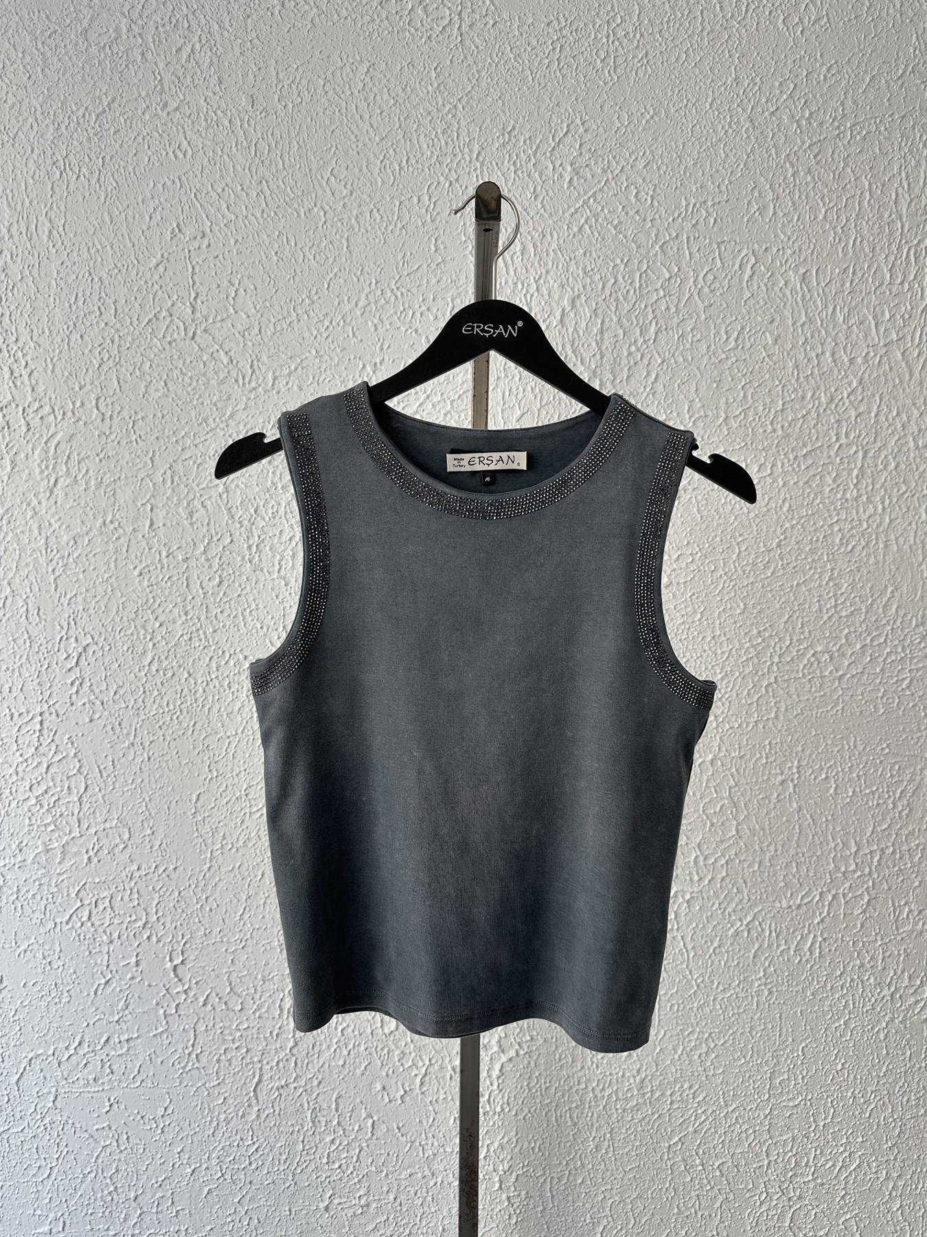 Taş Detay Atlet Gri