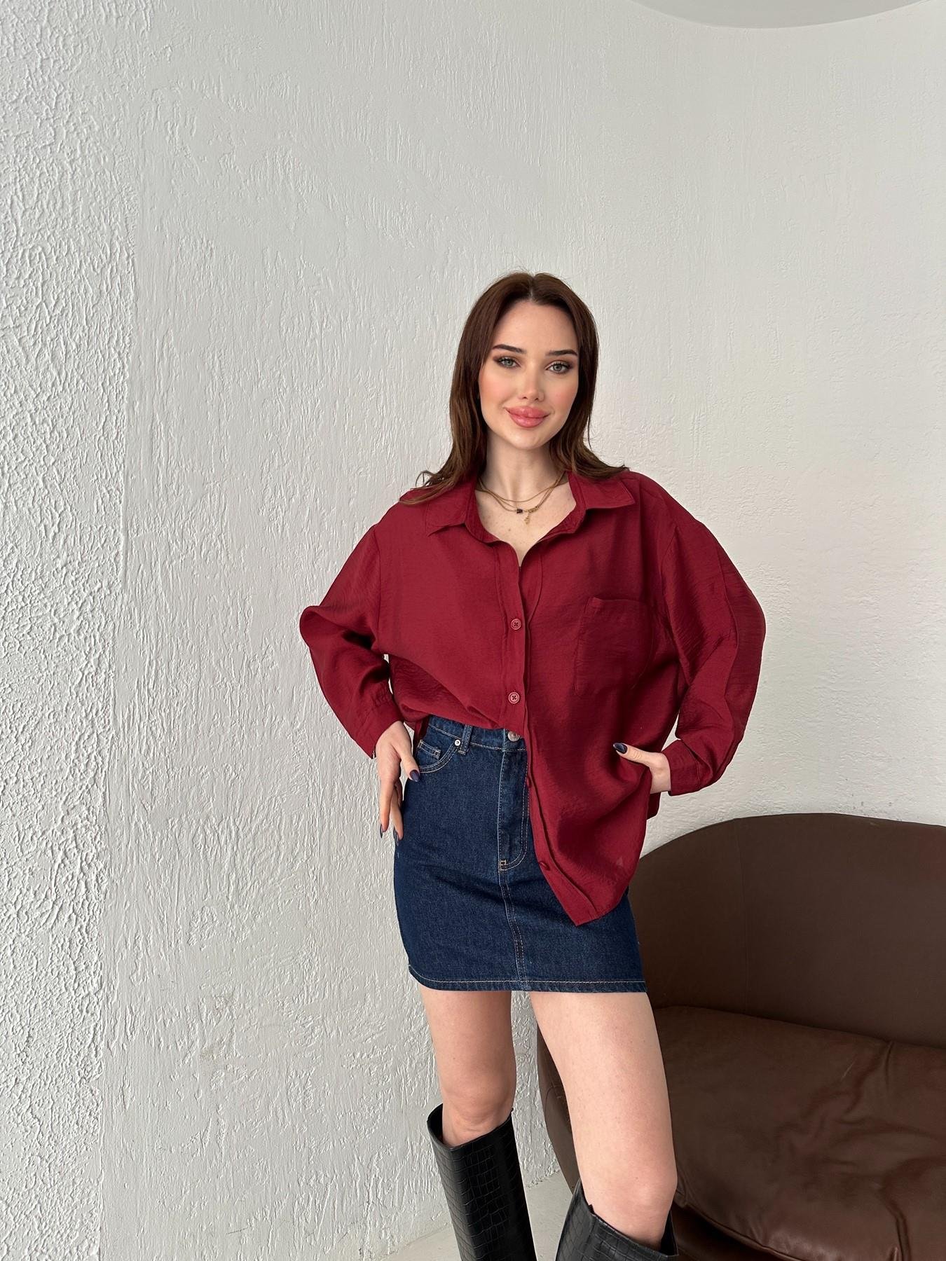 Tek Cepli Oversize Gömlek BORDO
