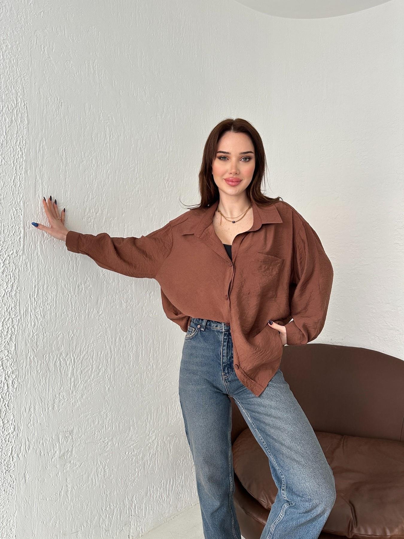 Tek Cepli Oversize Gömlek KAHVE