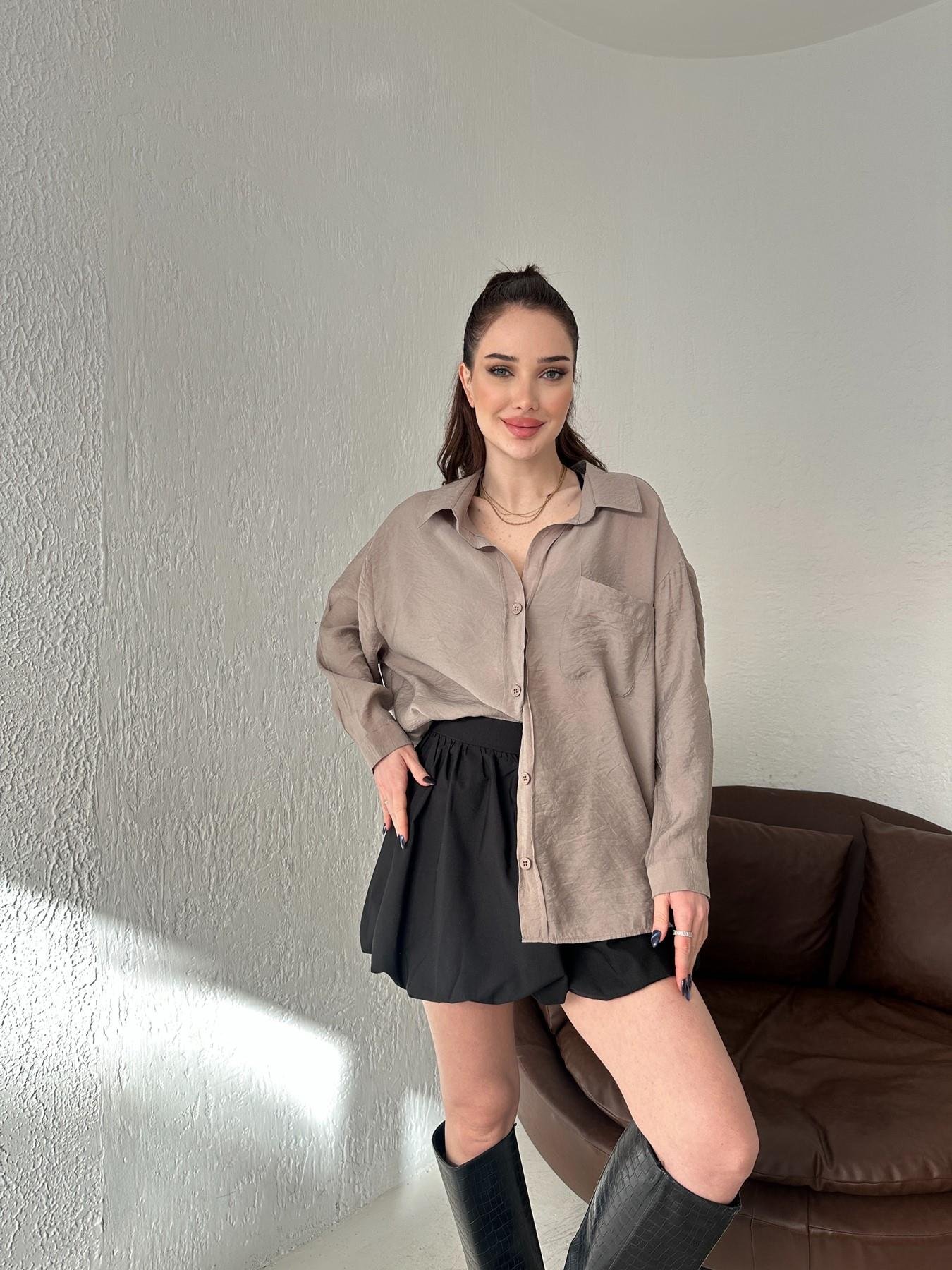 Tek Cepli Oversize Gömlek VİZON