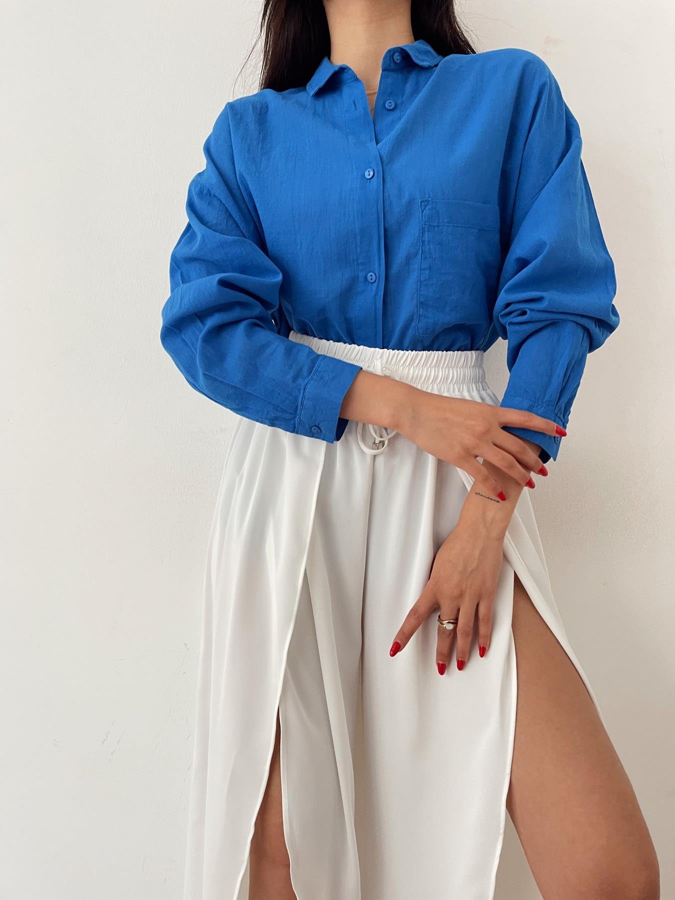 Tek Cepli Oversize Vual Gömlek SAKS