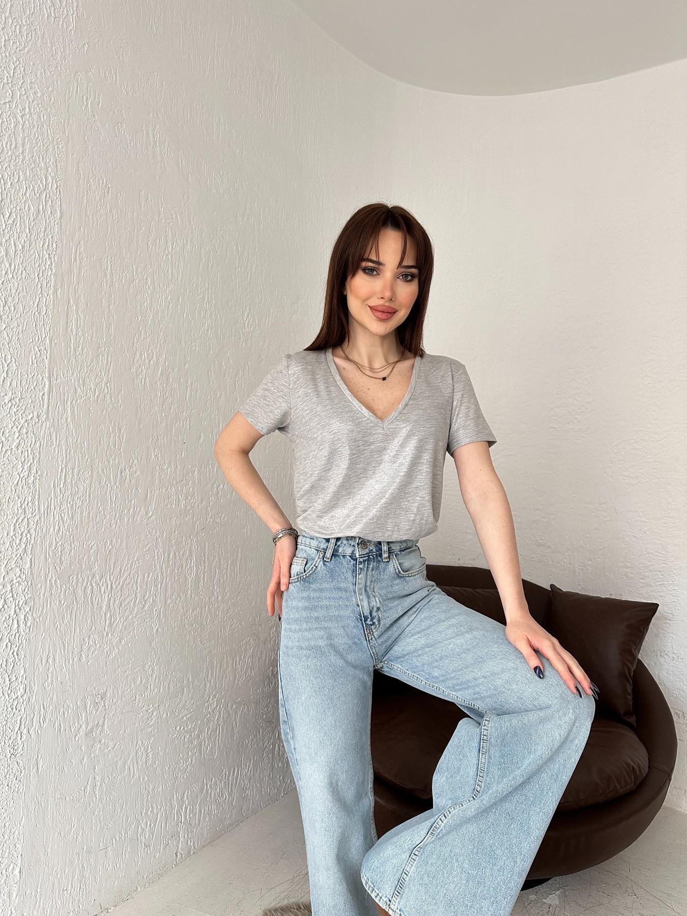 V Yaka Simli Tişört GRİ