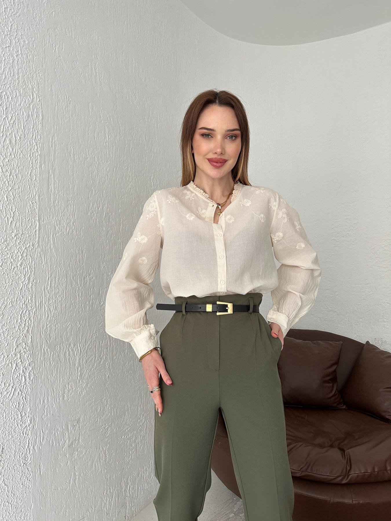 Yakası Danteli Gömlek Bej