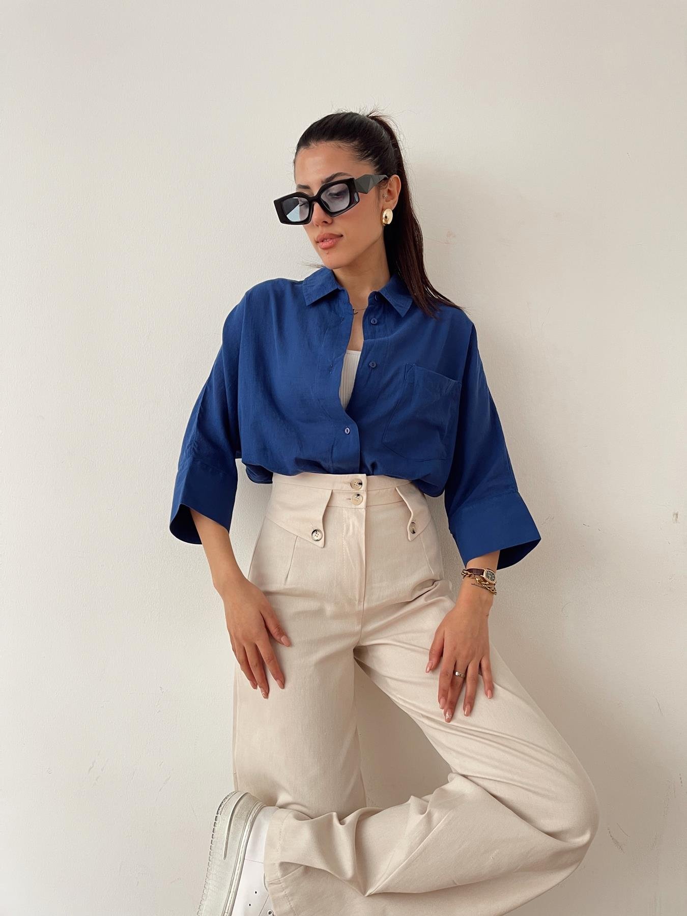 Yarasa Kol Vual Gömlek SAKS