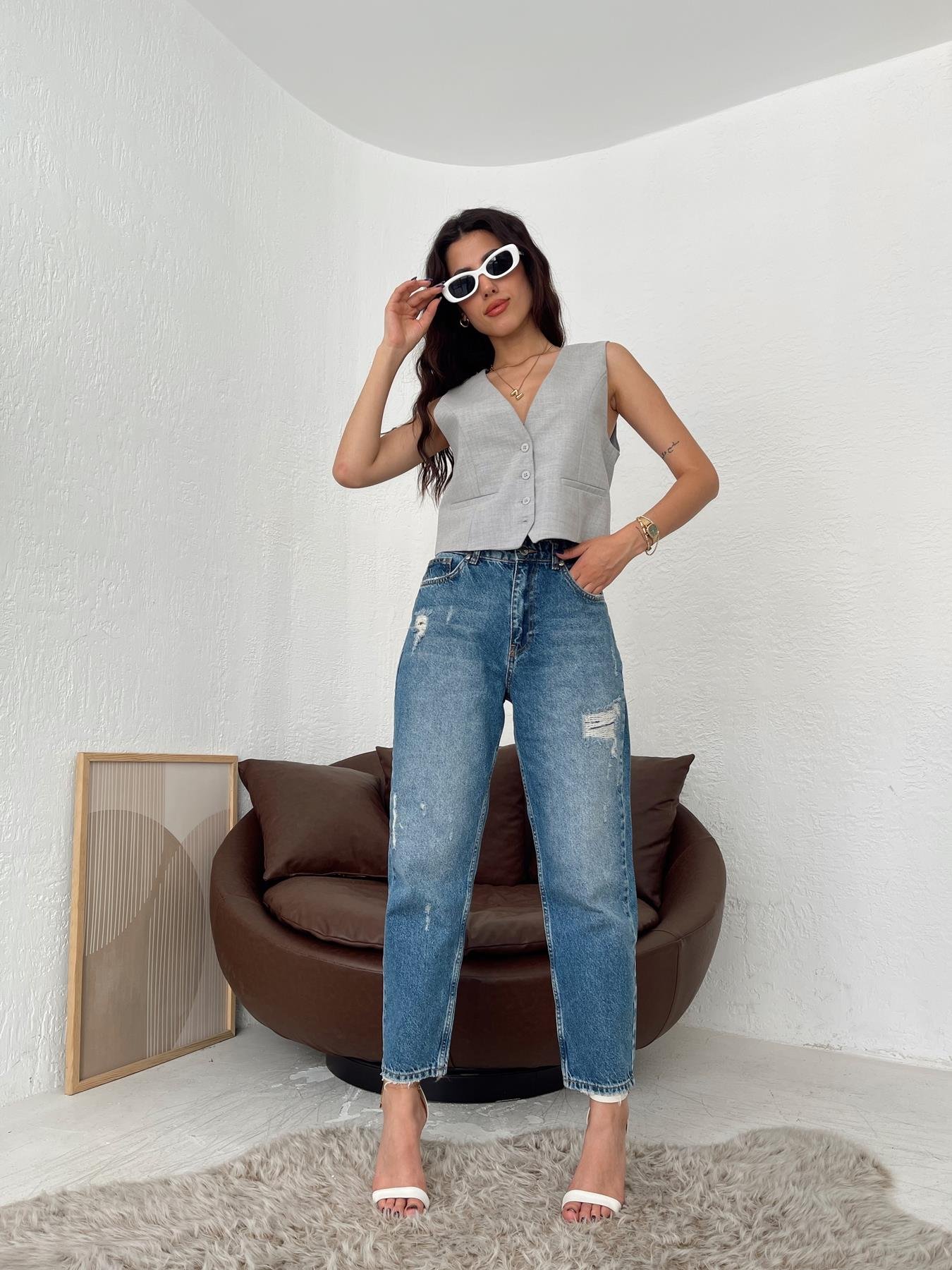 Yıpratmalı Jean MAVİ