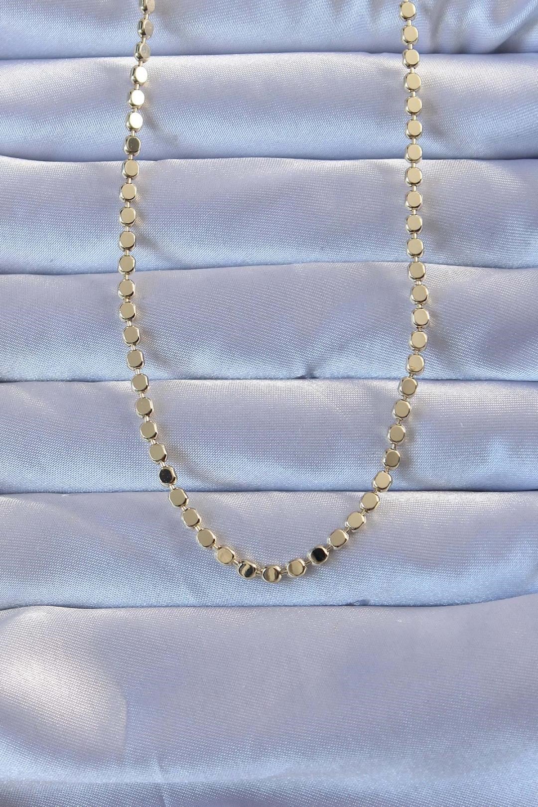 316L Çelik Gold Renk 60 cm Parçalı Ezme Kolye