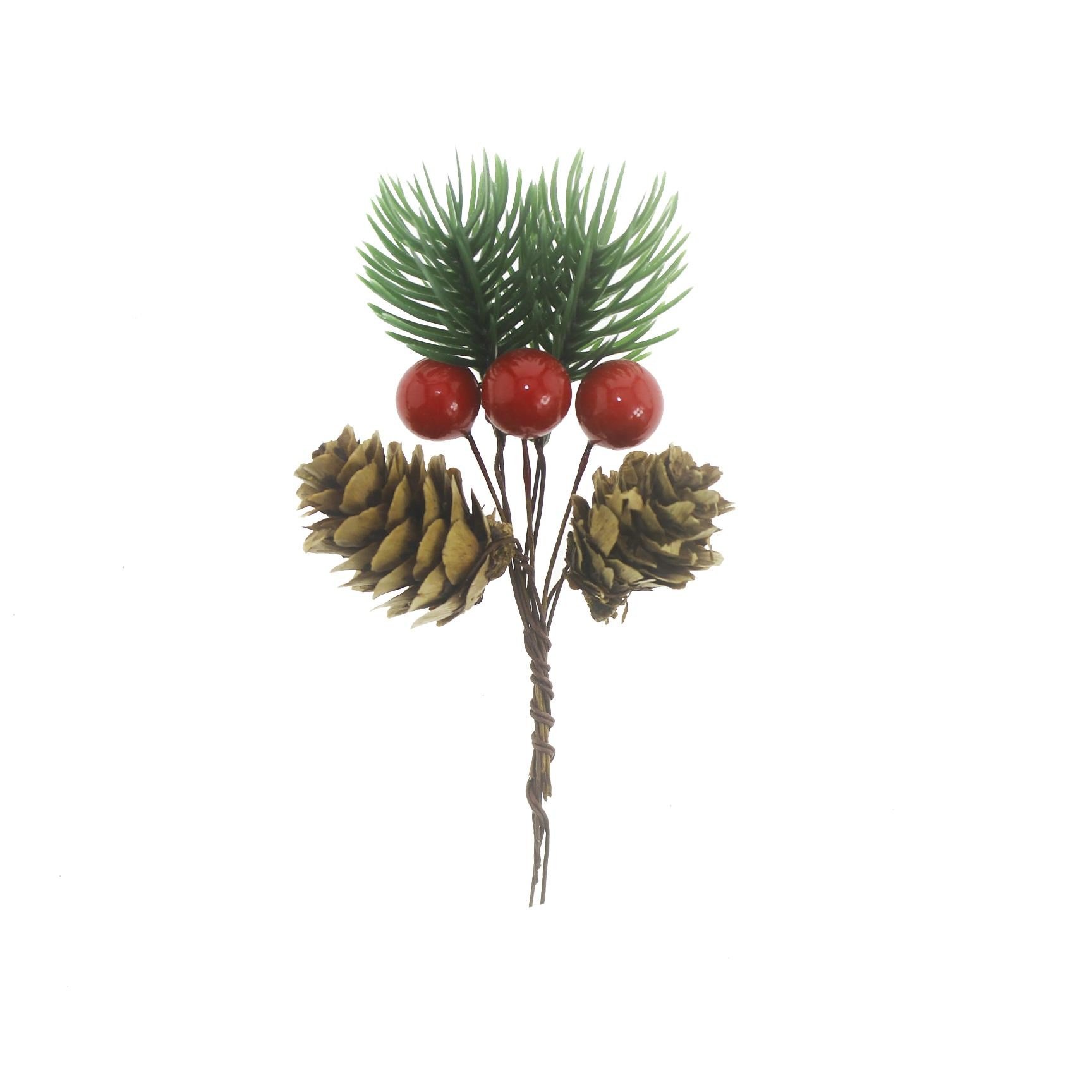 1 Adet 10x5cm Kozalaklı Berry Kokinalı Mini Dal Çiçek