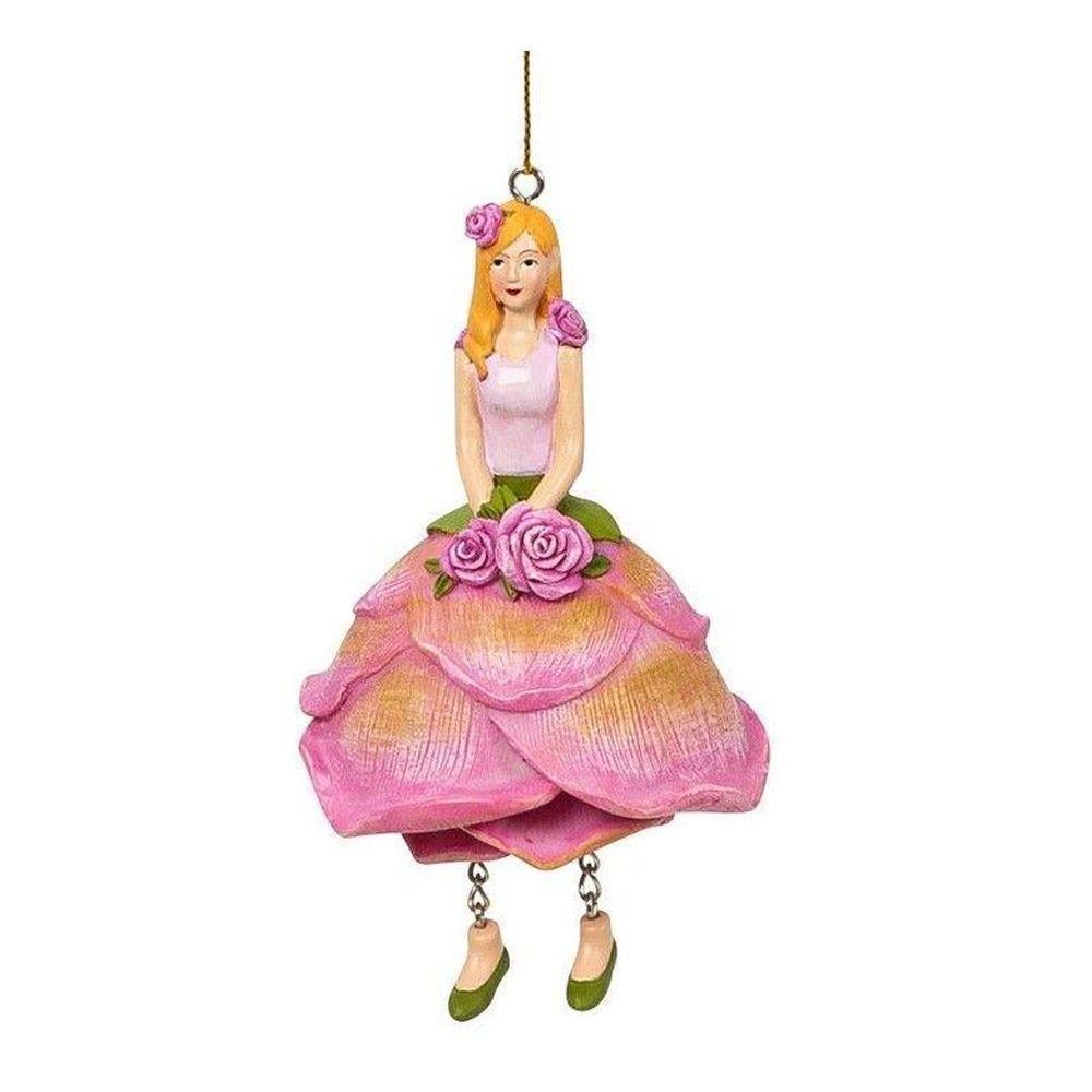 1 Adet 12cm Çiçek Kız Peri Biblo Gül Pembe