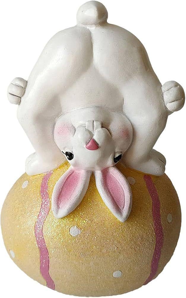 1 Adet 15cm Tavşan Biblo Sarı Yumurta Üstünde