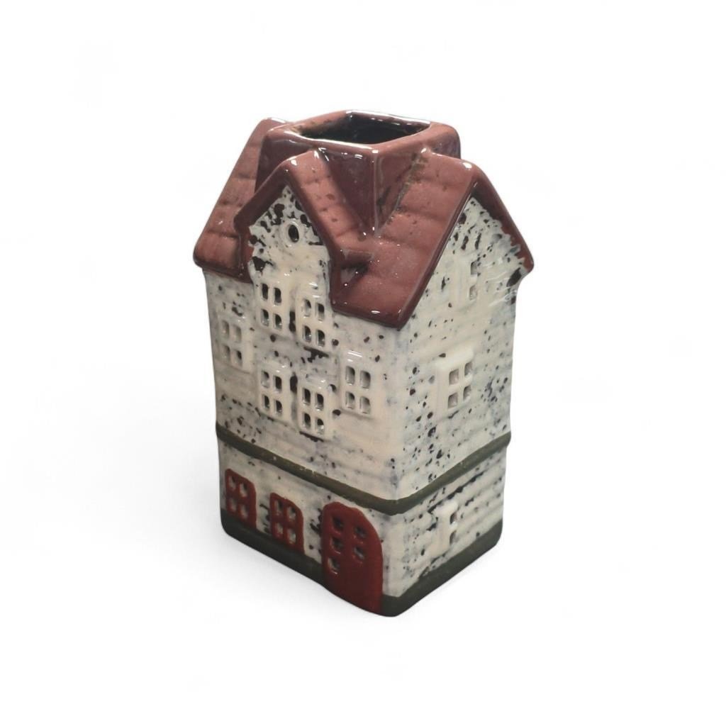 1 Adet 15x8cm Mini Seramik Ev Dekor Biblo Krem Ev Mumluk