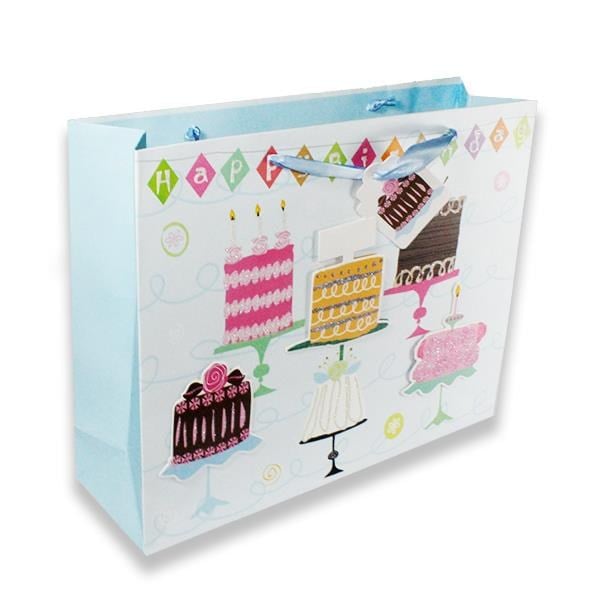 1 Adet 20x33cm Karton Çanta Pastalı Doğumgünü