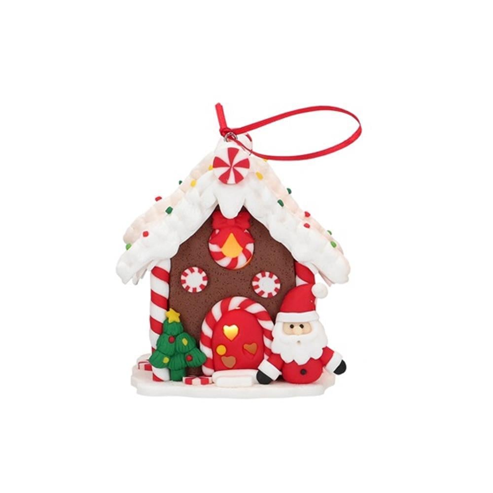 1 Adet 9cm Led Işıklı Mini Kurabiye Kahverengi Ev Noel Baba