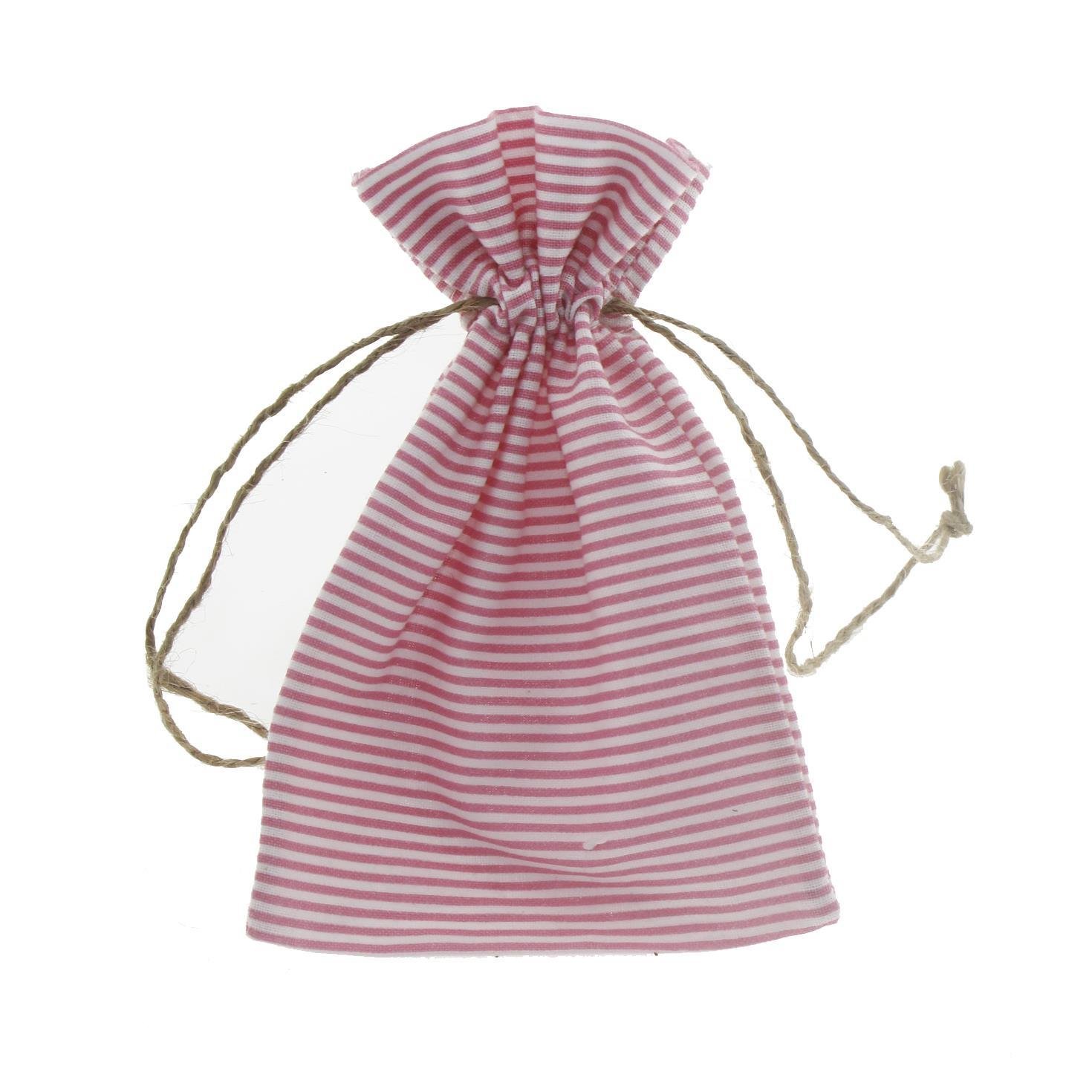 10 Adet 10x15cm Keten Kese Pembe Çizgili