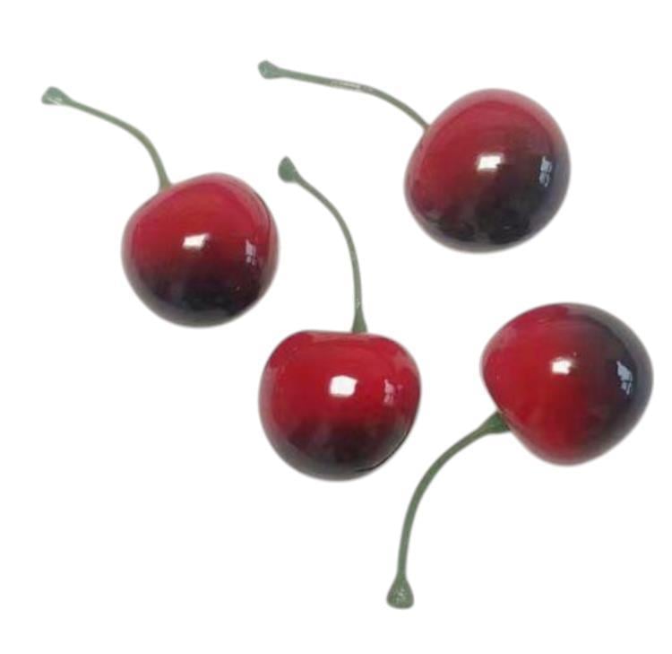 10 Adet 2,5cm Saplı Plastik Kiraz
