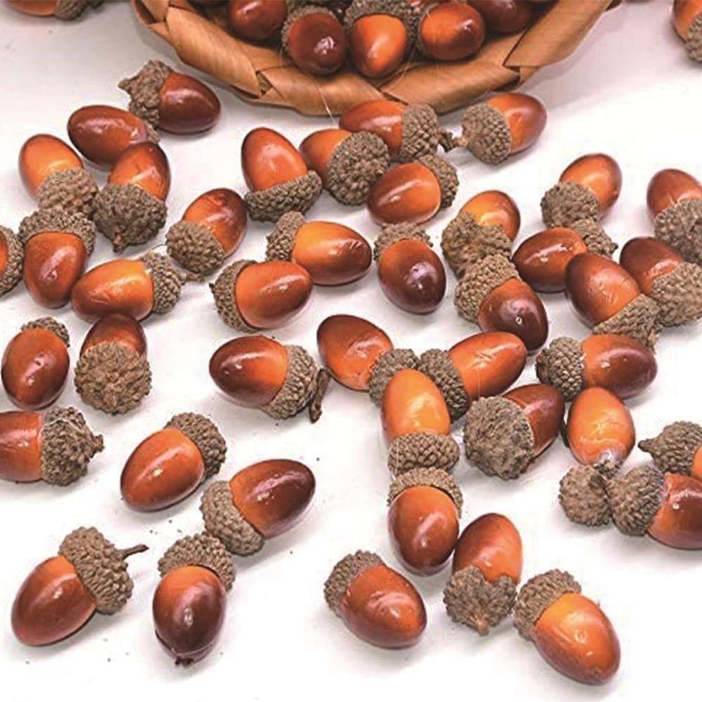 10 Adet 2x3cm Mini Yapay Meşe Palamudu Sapsız