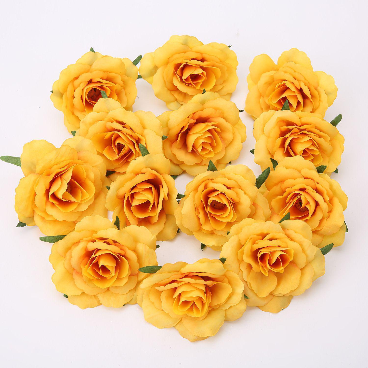 10 Adet 7,5cm Kumaş Gül Yapay Çiçek