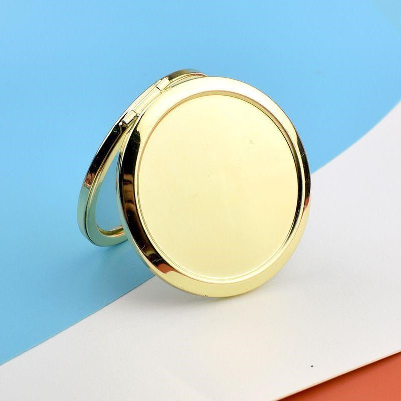 10 Adet 7cm Metal Kapaklı Minik El Aynası Altın Renk