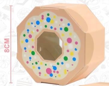 10 Adet 8cm Karton Kutu Donut Demonte