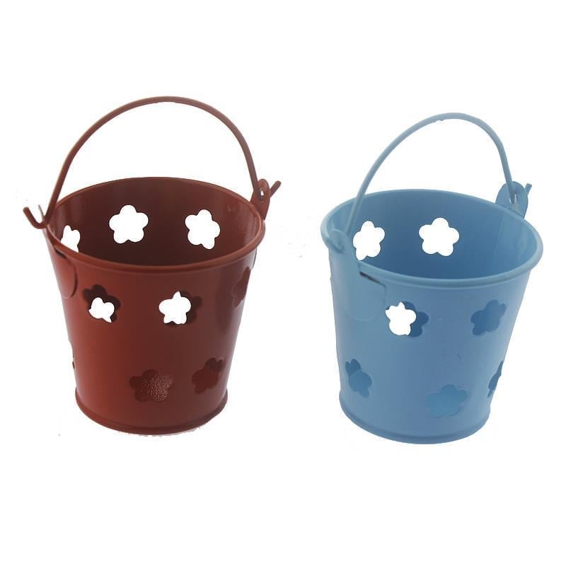 10 Adet Çiçek Model Metal Kova