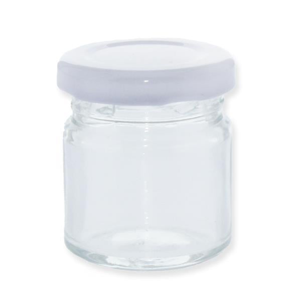 12 4x5cm Beyaz Kapaklı Silindir Şişe