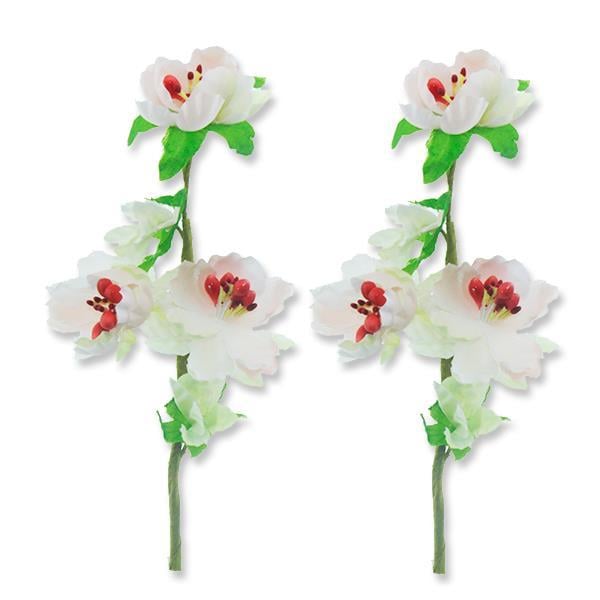 12 Aadet Tek Dal Bahar Dalı 3 Çiçekli Pembe