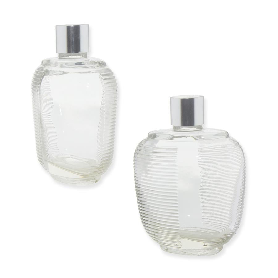 12 Adet 100cc Gümüş Kapaklı Enine Çizgili Şişe