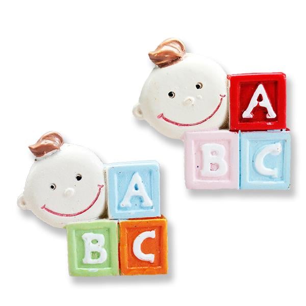 12 Adet 3.5cm Abc Kutusu Olan Bebek Biblo