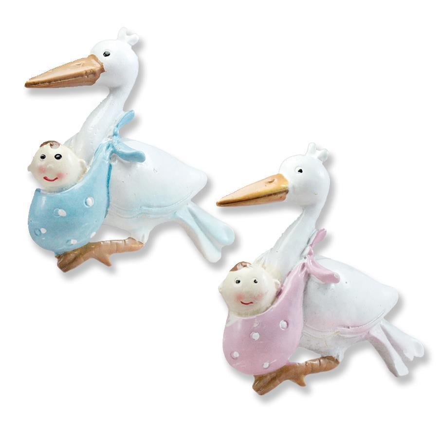 12 Adet 5.5cm Bebek Taşıyan Leylek Biblo