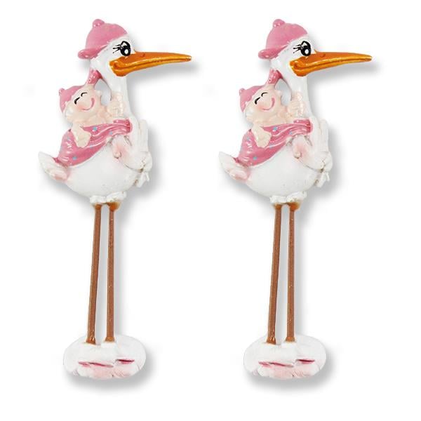 12 Adet Çöp Bacaklı Leylek Bebek Biblo