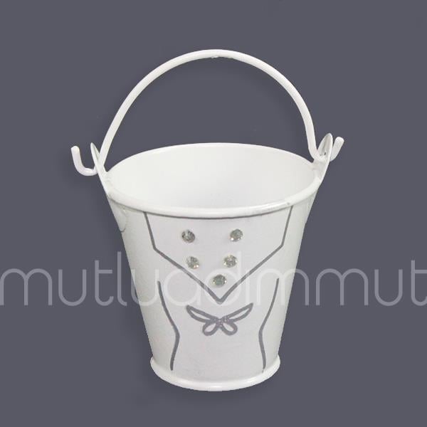 12 Adet Gelin-Damat Çift Taraflı Metal Kova