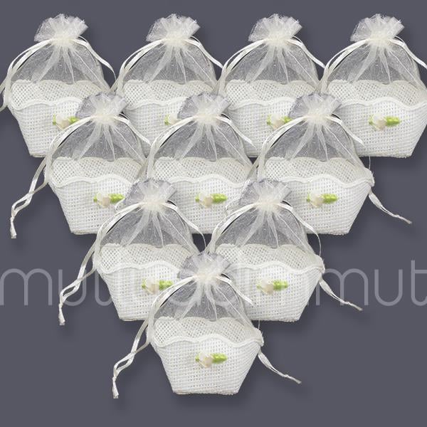 12 Adet Kına Çerezlik Hediye Çantası Kare