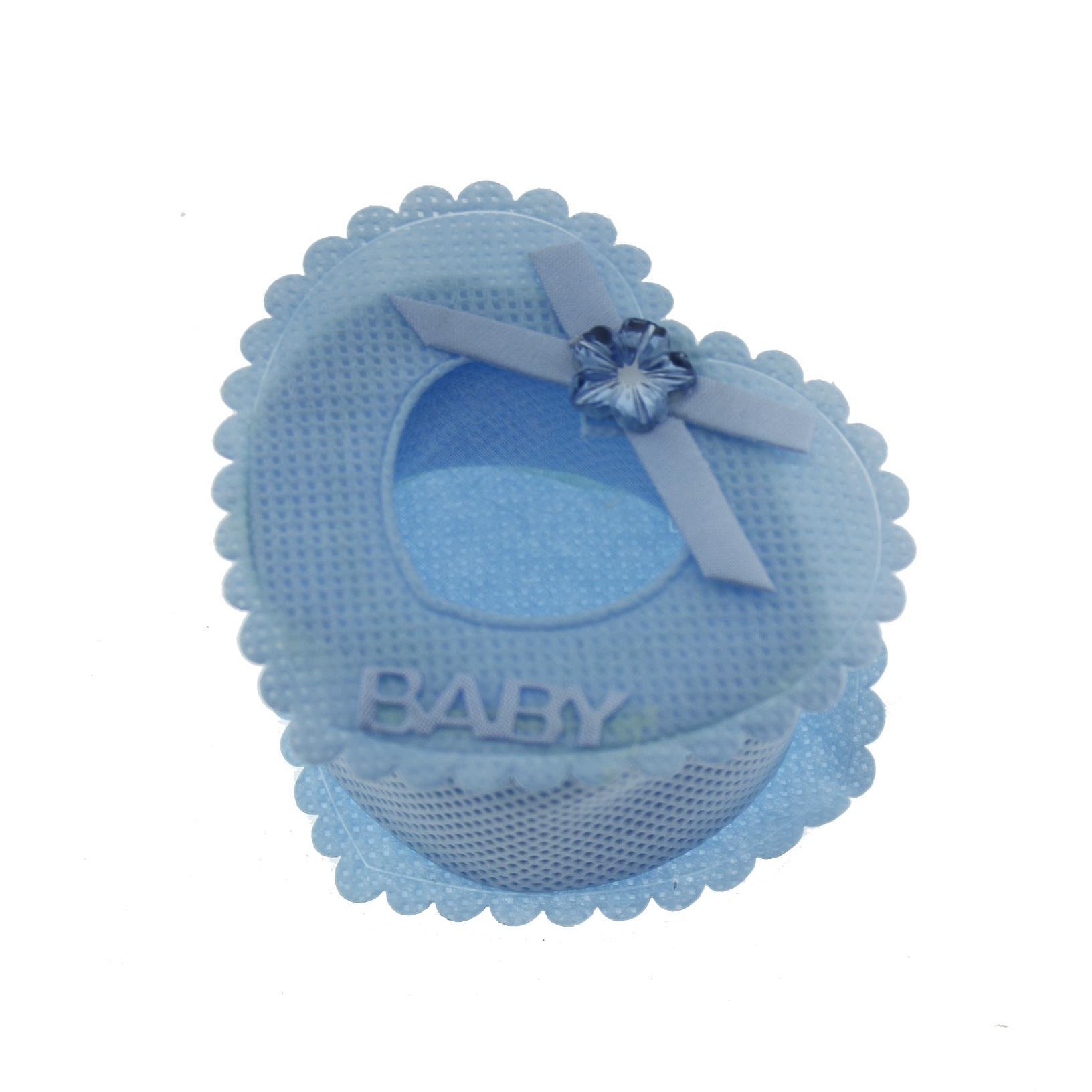 12 Adet Kumaş Kutu Mavi Baby Yazılı