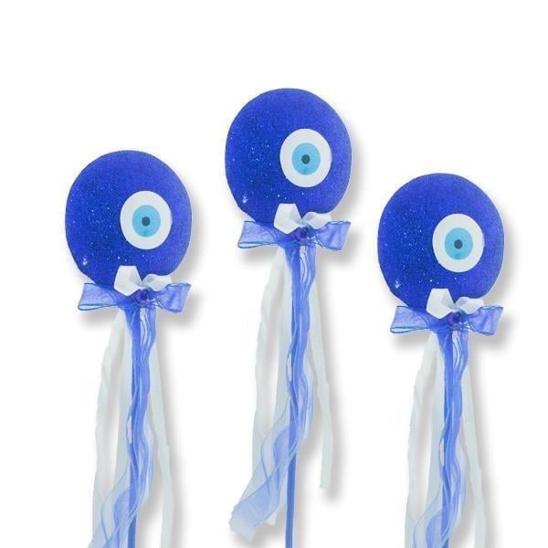 12 Adet Simli Nazar Boncuğu Çubuk