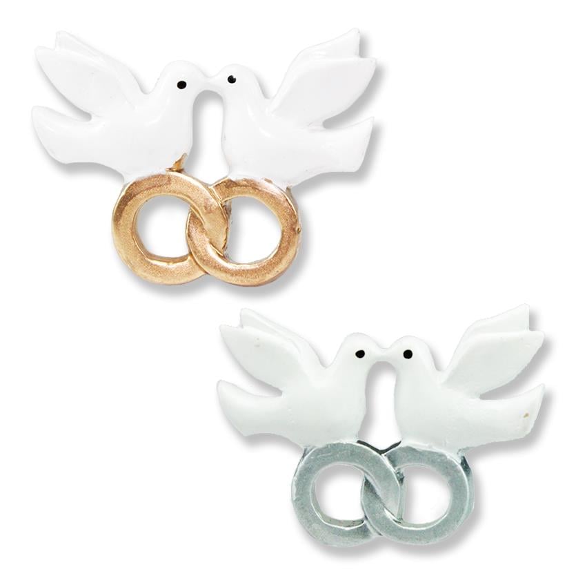 12 Adet Yüzüklü Güvercin Kuş Biblo