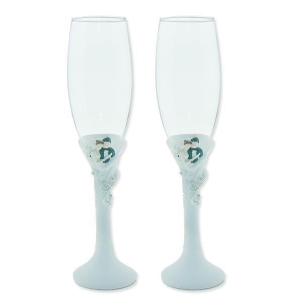 2 Adet Gelin Damatlı Cam Kadeh