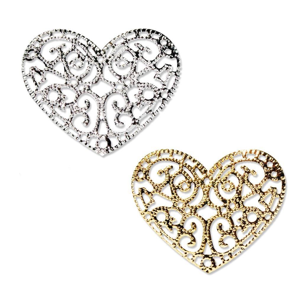 20 Adet 3,8x3,2cm Metal Kalp