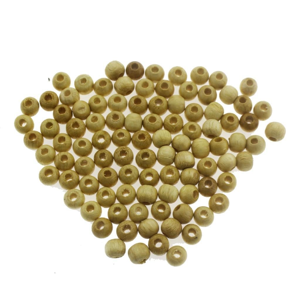 200 Adet 8mm (0,8cm) Ahşap Boncuk Delikli