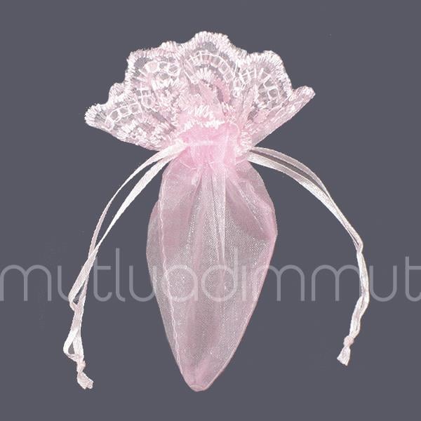 24 Adet 10x13cm Ağzı Dantel Üçgen Kese