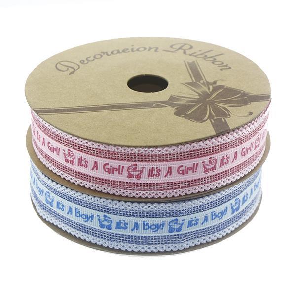 2,5cm X 9,1metre Baby Yazılı Keten Kurdela