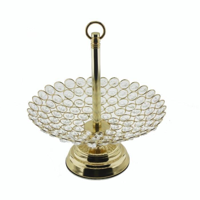 25x27cm Taşlı Şekerlik Sunum Ayaklı Tepsisi