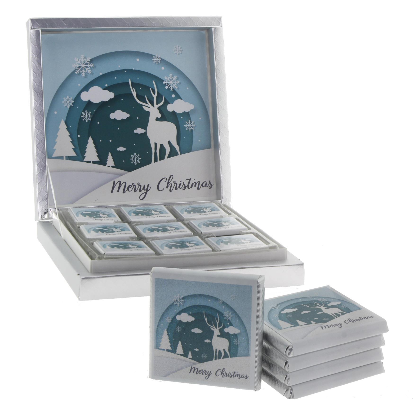 27 Adet Kişiye Özel Çikolata Geyikli Yılbaşı Karlı