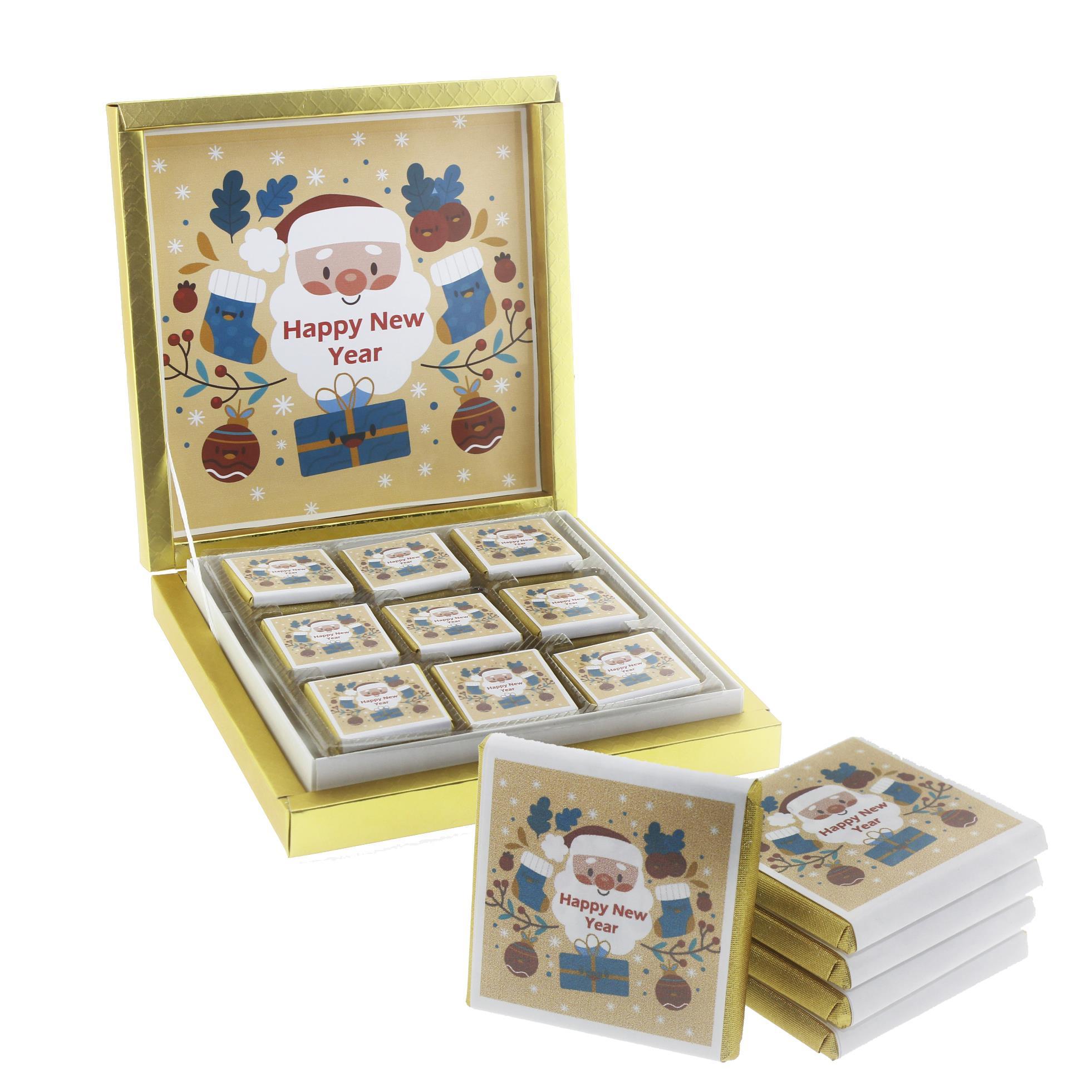 27 Adet Kişiye Özel Çikolata Yılbaşı Noel Babalı