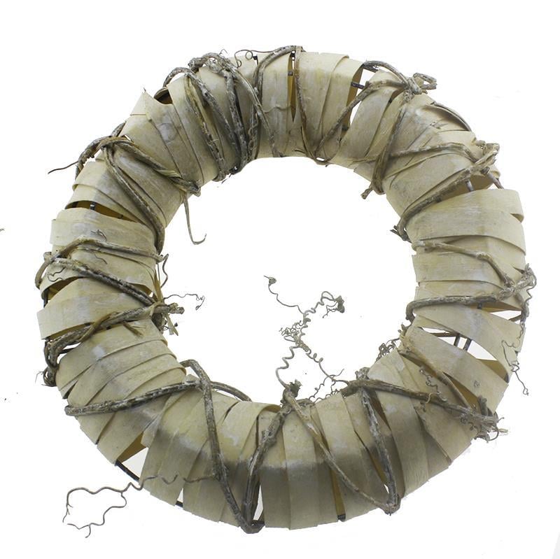 30cm Doğal Kapı Süsü Çelenk Metal Gövdeli