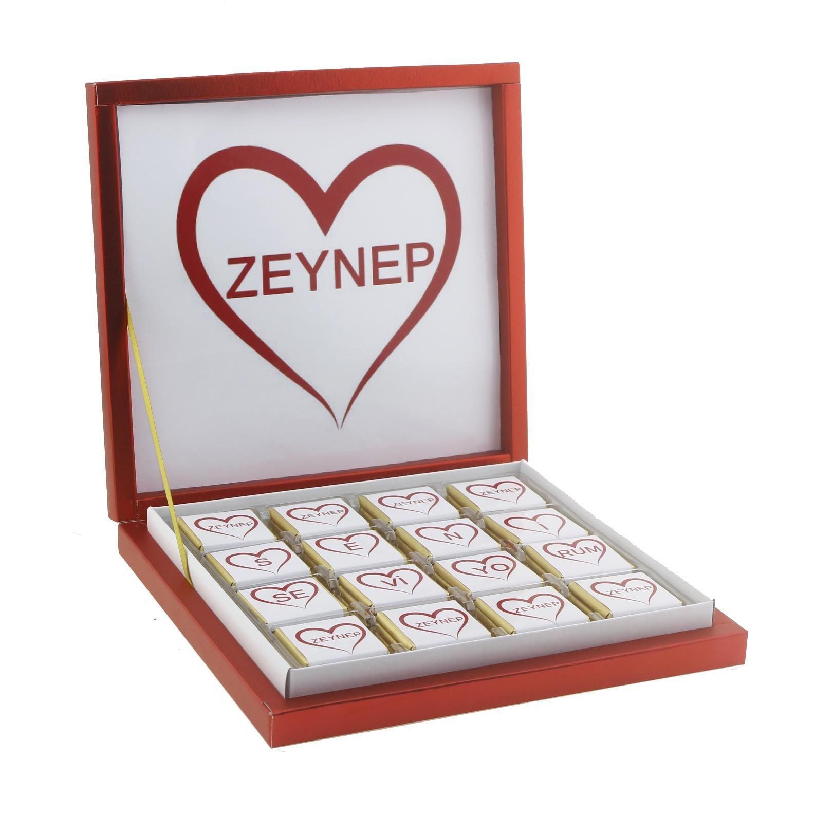 48 Adet Madlen Çikolata Sevgiliye İsme Özel Seni Seviyorum