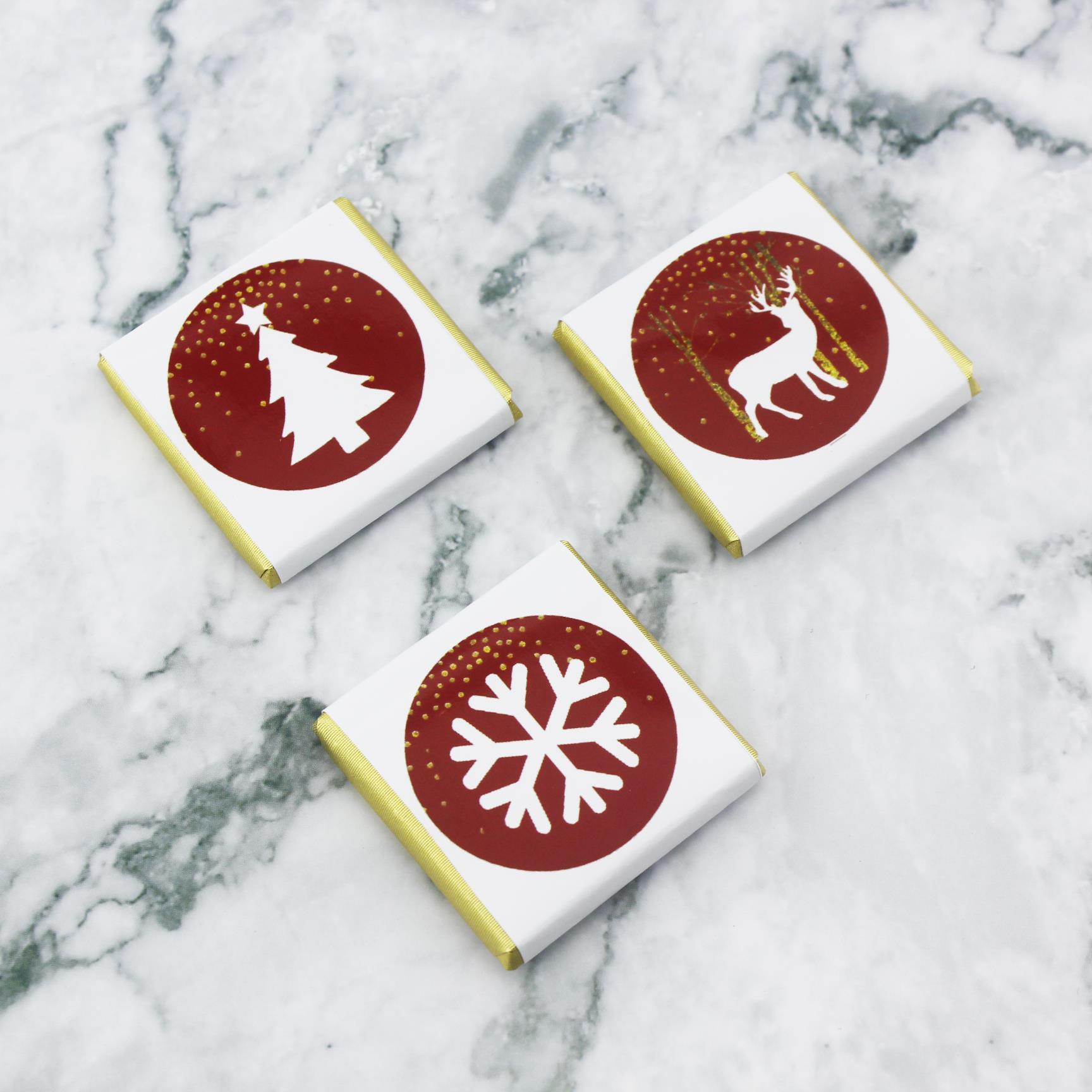 48 Adet Yılbaşı 3 Motifli Yeni Yıl Madlen Çikolata